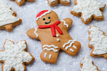Christmas cookies Gingerbread Man cookie Decorated with Icing