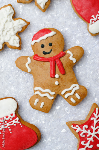 Christmas Cookies Gingerbread Man Cookie Decorated With Icing