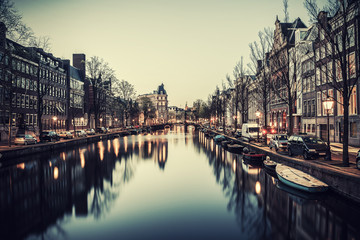 Fototapeta premium Vintage Evening in Amsterdam