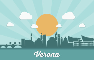 Verona skyline - Italy - obrazy, fototapety, plakaty