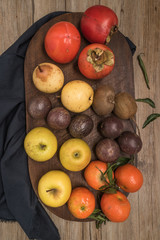 Seasonal fruit, autumn fruit - autumn harvest is healthy food (healthy eating)
