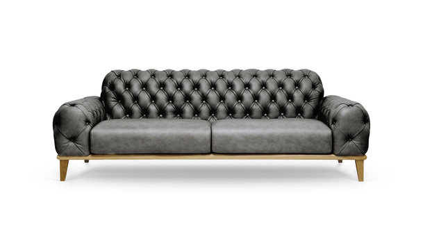 Black Leather Luxurious Sofa