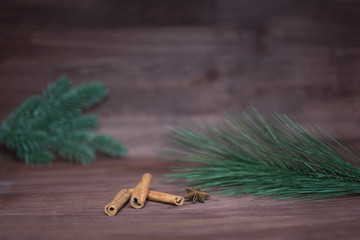 Christmas background brown wooden