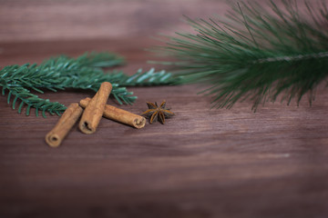Christmas background brown wooden