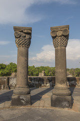 Fototapeta premium Ruins of Zvartnots (celestial angels) temple Armenia, Central Asia,