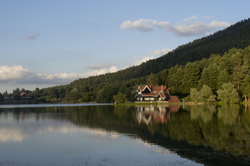 lake, forest, nature, landscape, water, park, beautiful, tree, reflection, sky, river, travel, outdoor, summer, green, scenic, view, mountain, natural, pine, beauty, national, background, environment,
