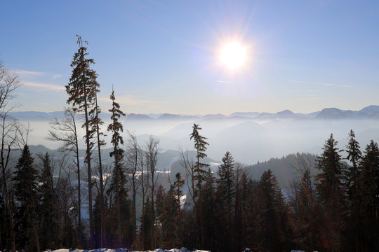 Landschaft Panorama Winter Berg