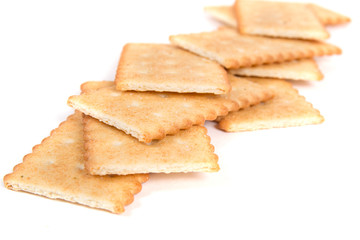 Fototapeta na wymiar crackers on white background