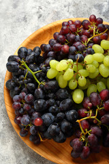 Fresh grapes mix on plate