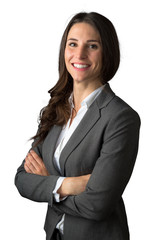Charming smart intelligent casual business person portrait with sincere smile