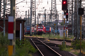 Obraz premium german passenger trains on tracks