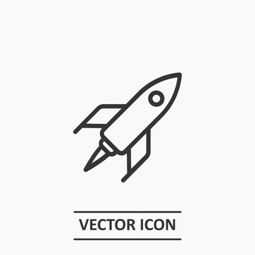 Outline Rocket Icon Illustration Vector Symbol