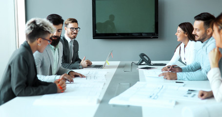 Picture of businesspeople having meeting in conference room