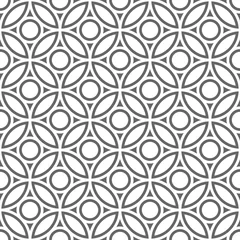 Tapeten Vektor nahtlose Muster. Moderne, stilvolle Textur. Monochromes geometrisches Muster. Gitter mit Kreisen. © alla_ko