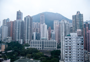 Congested high rise apartments in Hong Kong