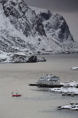SW.-wards view over Maervollspollen of Steinsfjorden to Himmeltindan-Nordtinden-Nonshammaren...