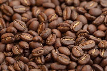 Roasted brown coffee beans