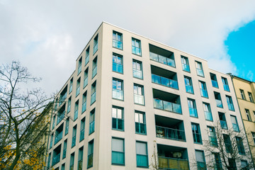 Fototapeta premium typical modern apartments at autumn in vintage colors
