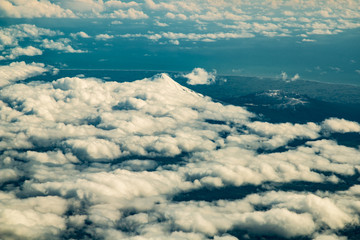 mt taranaki new zealand from plane