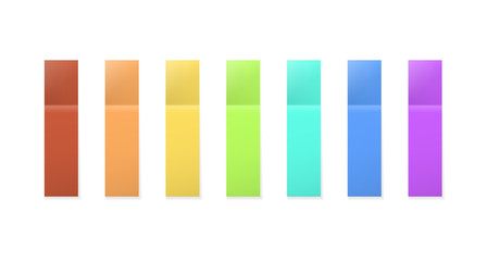 Obraz premium Set of colored bookmarks from paper, stickers
