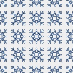 Seamless pattern of geometric snowflake. square snowflakes. Vector
