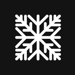 Square snowflake. Flat icon. Vector