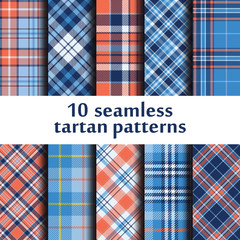 Set of seamless tartan pattern