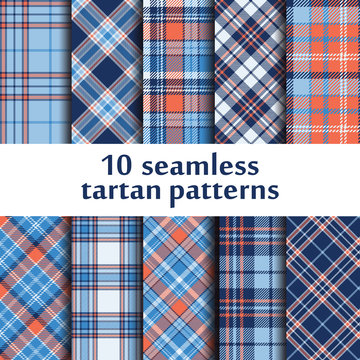Set of 10 seamless tartan pattern