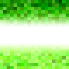 Abstract green squares background with white gradient
