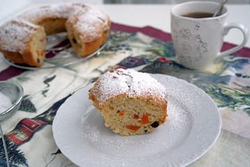Delicate cake with zucchini, apricots and chocolate