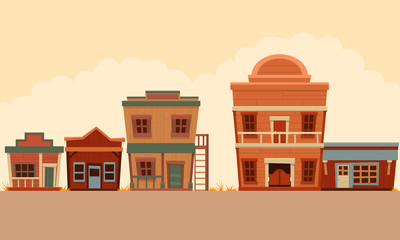 Street Wild West. Flat design. Vector illustration