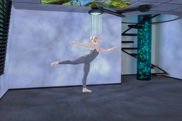 a hologram dancer (3d mixed media)