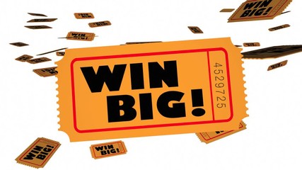 Win Big Tickets Falling Enter Contest Winner 3d Animation