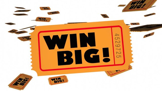 Win Big Tickets Falling Enter Contest Winner 3d Animation