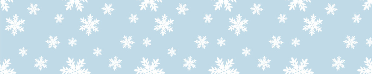Fototapeta na wymiar Snowflakes christmas border