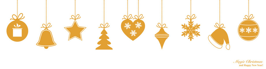 Christmas winner border with Xmas decoration.