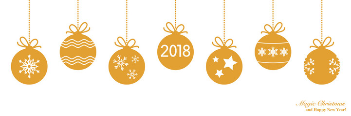 Christmas winner border with christmas ball with Xmas decoration.