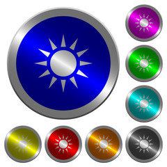 Sun luminous coin-like round color buttons