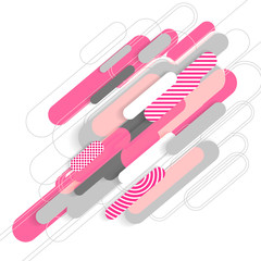 Trendy banner from various rounded shapes in color. Vector illustration.