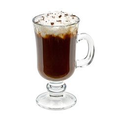 Irish coffee isolated on white background including clipping path
