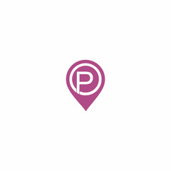 P letter pin logo design