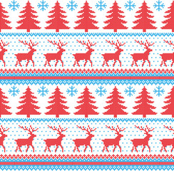 Winter festive Christmas knitted pattern woolen knitted