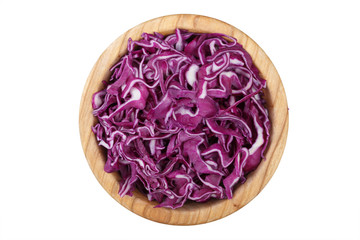 chopped purple cabbage isolated