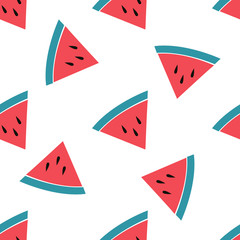 Watermelon vector pattern on white background