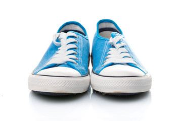 blue sneakers isolated on white background