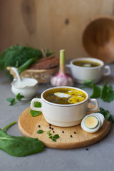 Sorrel soup. 