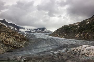 Rhone glacier in Switzerland in Alps