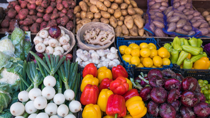 Naklejka na ściany i meble Fresh and organic vegetables at farmers market