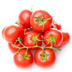 Fresh tomatoes on white background