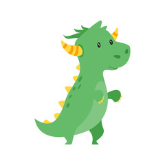 Fototapeta na wymiar cute green dragon 